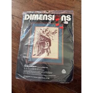 Vintage 1981 Dimensions Needlepoint Kit 2192 Indian Silhouette Linda Scott Wool